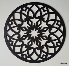 MANDALAS 10CM MDF 3MM PRETO