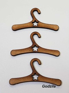 Mini cabide Estrela MDf cru 3mm espessura