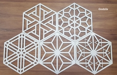 Painel Decorativo Cobogó  Hexagonal PH-13 MDF Branco 3mm de espessura - comprar online