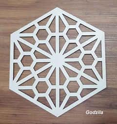 Painel Decorativo Cobogó  Hexagonal PH-13 MDF Branco 3mm de espessura