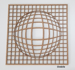 Painel decorativo Cobogó Quadrado PQ09 MDF cru 3mm espessura