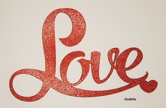 Palavra Love Em EVA Glitter com placa MDF 3mm