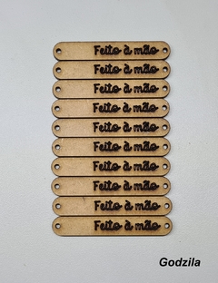 10 Plaquinhas tags MDF retangulares 6x1cm