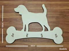 Porta Chaves Cachorro 1 MDF 6mm 25cm x 18cm com 4 ganchos