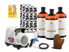 KIT PROFISSIONAL BRONZEAMENTO A JATO (3 LTS + BIQUINI ADESIVO + LUVA + BANNER + ROLO DE FITA)