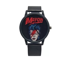 Relógio DAVID BOWIE - Mayon MN3011 Aço Inox Preto 40mm (RELÓGIO)