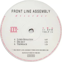 Front Line Assembly - Disorder (VINIL) - WAVE RECORDS - Alternative Music E-Shop