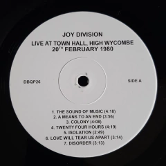 Joy Division – Live At Town Hall, High Wycombe 20th February 1980 (VINIL) - WAVE RECORDS - Alternative Music E-Shop