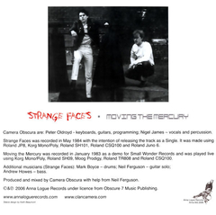 Camera · Obscura – Strange Faces / Moving The Mercury (7" VINIL) - comprar online