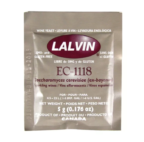 Levadura Lalvin 1118 x 5gr - Vino