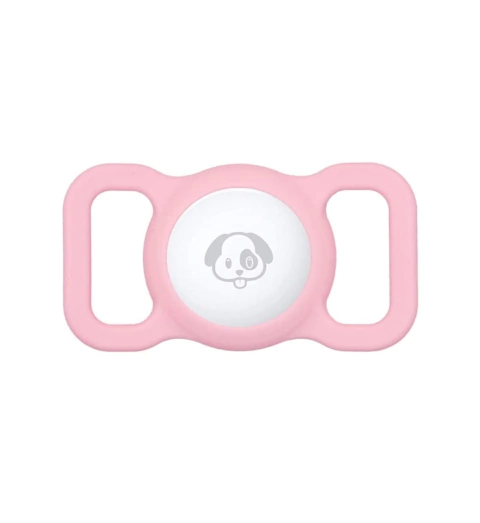 Funda Silicona Rosa para Correa Perro / Gato porta Airtag