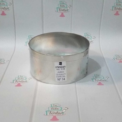 Aro de hojalata de 14cm de diametro por 7cm de alto
