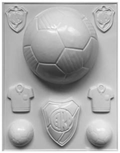 Molde para chocolate pelota y escudo de River