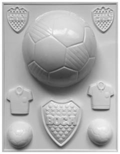 Molde para chocolate pelota y escudo de Boca