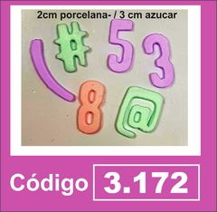 Molde de silicona para hacer números en 3 cm 3.172