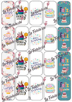 Transfer para paletas Feliz cumple