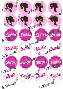 Lámina comestible para cookies o cupcakes Barbie - tienda online