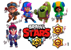 Lámina comestible de arroz para torta Brawl Stars