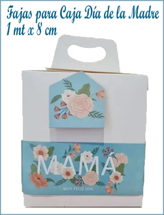 Faja de cartón para decorar cajas "dia de la madre" 8cm de alto x 1mt de largo x 5 unidades - La Fototorta