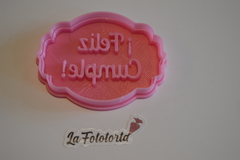 CORTANTE CON SELLO PARA COOKIES CARTEL FELIZ CUMPLE