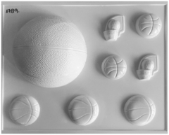 MOLDE PLACA PARA CHOCOLATE PELOTA DE BASQUET X 17 CM Y OTROS