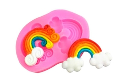 MOLDE SILICONA 2 ARCO IRIS c/NUBE