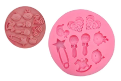 molde de silicona 9 objetos bebe