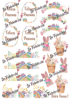 Plancha stickers para decorar cajas y más Pascuas 2