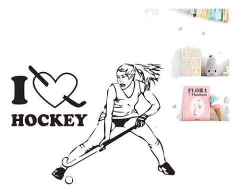 Vinilo Decorativo Hockey Femenino 80x60 Cm