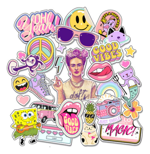 Stickers Calcos Frida Moda Good Vibes X29 Termo Notebook