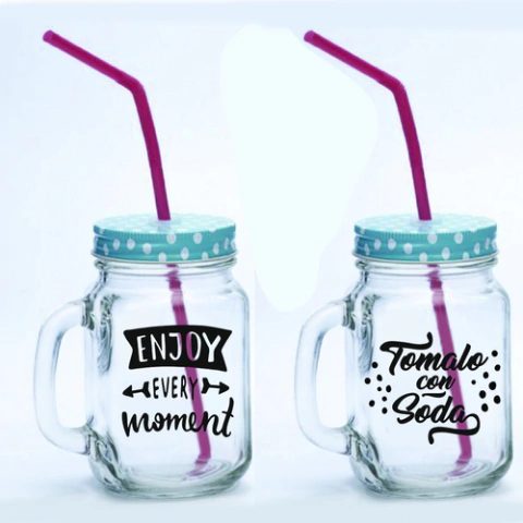 Calcos Para Frascos, Vasos Frases Resistente Al Agua X 50