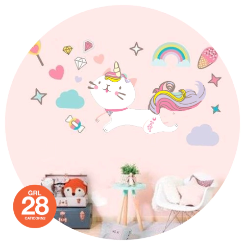 GRL 28 Gatito Unicornio Arcoiris Y Nubecitas!