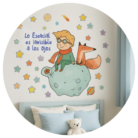 Vinilo Decorativo Infantil Principito Zorro Estrellas - comprar online