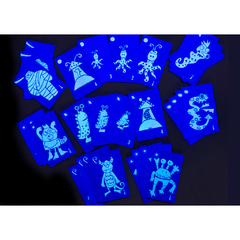 FAMILIAS DE MONSTRUOS Cartas Fluorescentes - Juegos del Caracol
