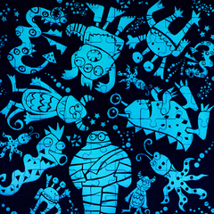 Puzzle Monstruos ROMPECABEZAS fluorescente 81 Piezas - Juegos del Caracol