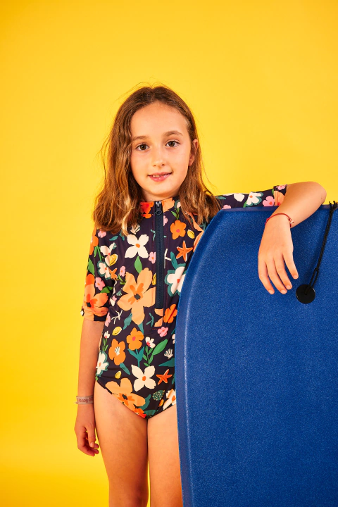 Traje de baño manga 3/4 - Flores de mar
