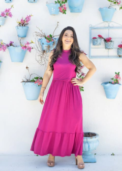 Vestido de amamentação midi sem manga 1 maria - comprar online