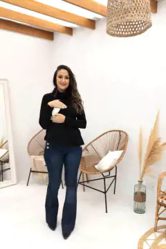 Blusa de amamentação dupla malha lanzinha manga longa gola rolê - comprar online