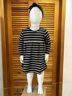 Vestido baby mg longa listrado tal filha