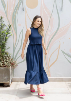 Vestido de amamentação midi sem manga 1 maria na internet