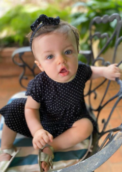 Vestido baby estampa mini poá tal filha