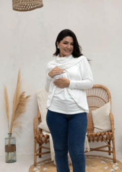 Blusa de amamentação dupla malha lanzinha manga longa gola rolê - loja online