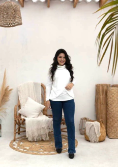 Blusa de amamentação dupla malha lanzinha manga longa gola rolê na internet