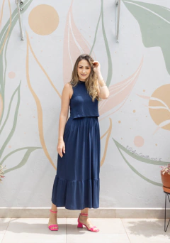 Vestido de amamentação midi sem manga 1 maria