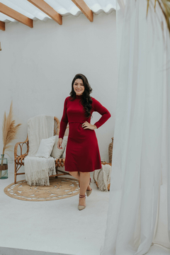 Vestido de amamentação manga longa gola alta - comprar online