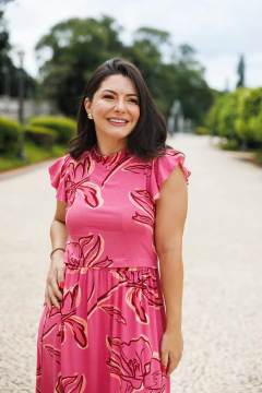 Vestido de amamentação midi manga borboleta estampado - Dnmammy roupas de amamentação