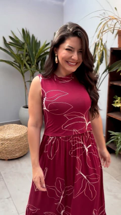 Vestido de amamentação estampado sem manga 1 maria na internet