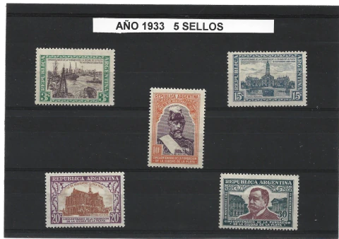 AÑO COMPLETO DE 1933 (5 sellos)
