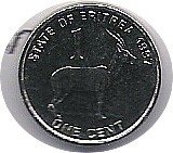 ERITREA, 1 CENT. DE 1997