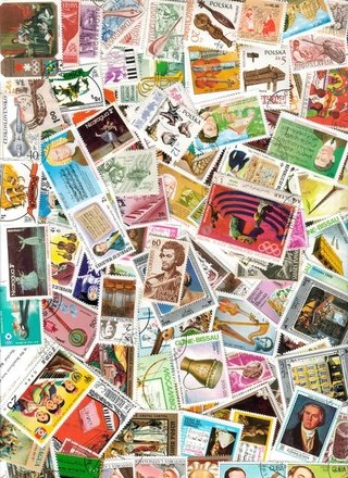 Colección Universal de 100 estampillas del tema MUSICA